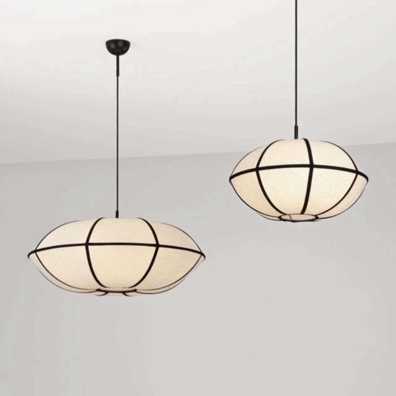 BRERA natural linen pendant lights