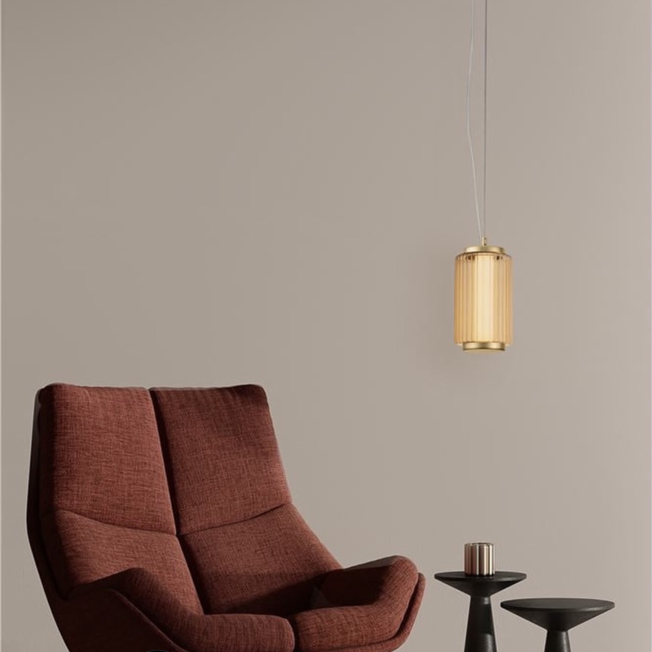 VESPER amber glass pendant in a warm interior