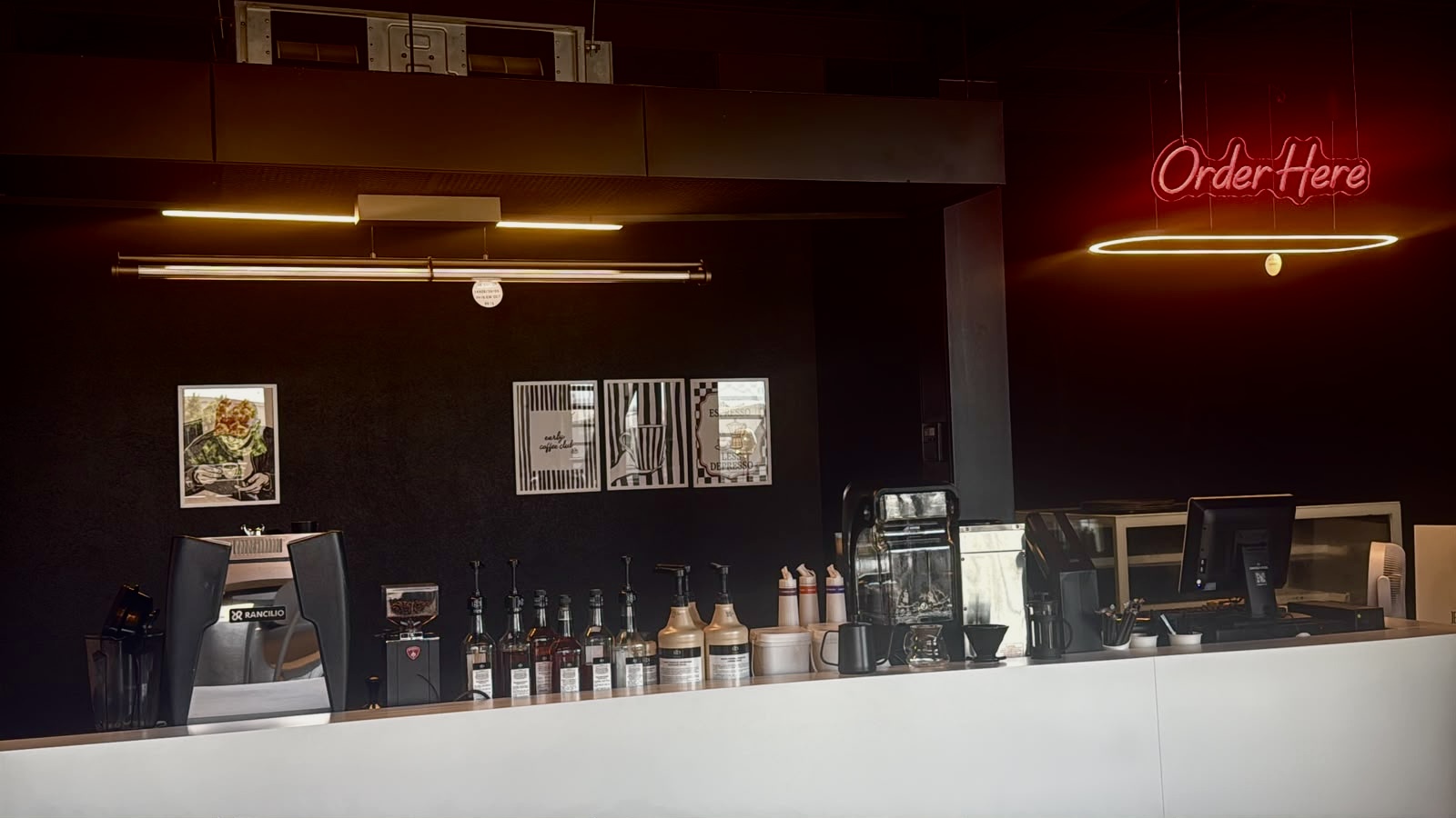 The LOB Coffeeshop counter and lighting installation